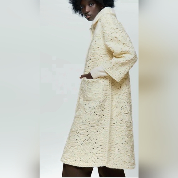 Zara Limited Edition Structured Wool Blended Long Coat - Picture 5 of 9